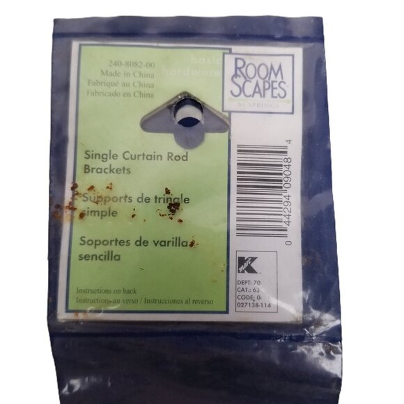 Room Scapes Single Curtain Rod Brackets Silver Hardware New Home Decor - Picture 3 of 4